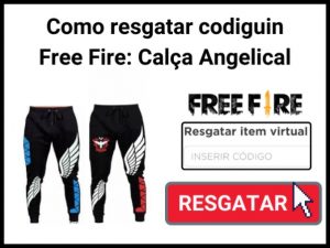 CODIGUIN FF: Código Free Fire com a Calça Angelical (Azul e Branca